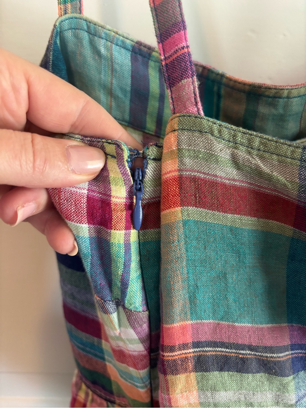 Polo Ralph Lauren Multi-Color Plaid Maxi Dress with Spaghetti Straps - Picture 4 of 6